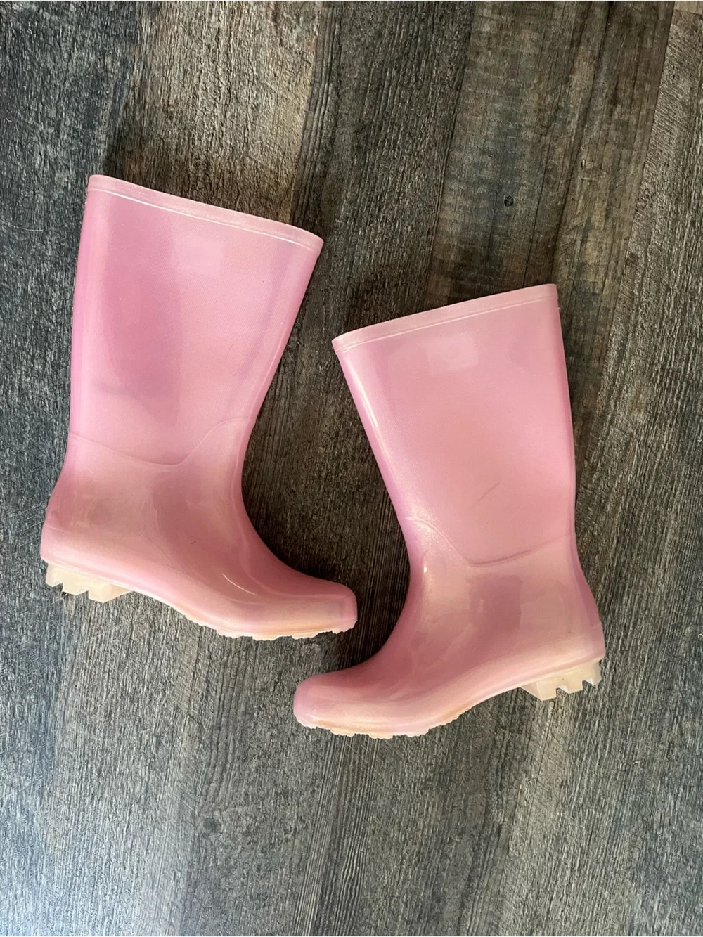 Cat & Jack Girls' Shiny Pink Rain Boots